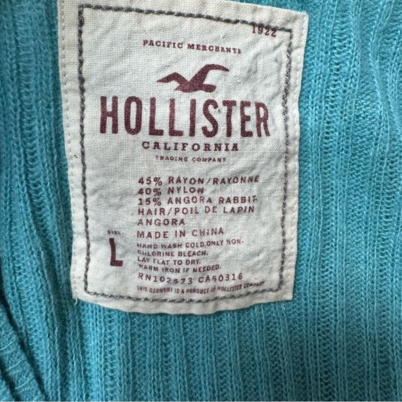 Vintage Hollister Y2K Ribbed Knit Deep V-Neck Sweater Large - Picture 10 of 10